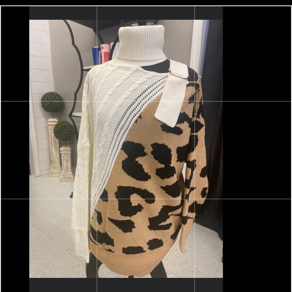 Cream/leopard sweater - Picture 1 of 1